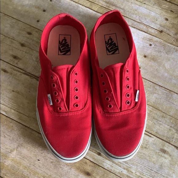 Men’s vans no lace red slip on’s size 10.5 - Picture 1 of 11